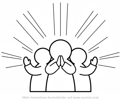 Betende Menschen mit Licht Ausmalbild