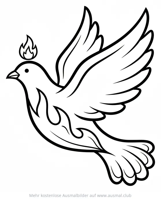 Flamme in Form einer Taube Ausmalbild