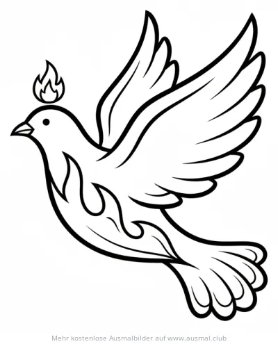 Flamme in Form einer Taube Ausmalbild