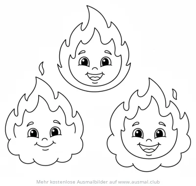 Cartoon Flammen Ausmalbild