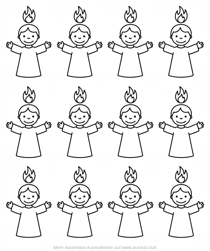 Apostel mit Feuerzungen Ausmalbild