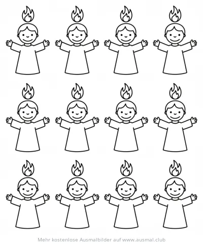 Apostel mit Feuerzungen Ausmalbild