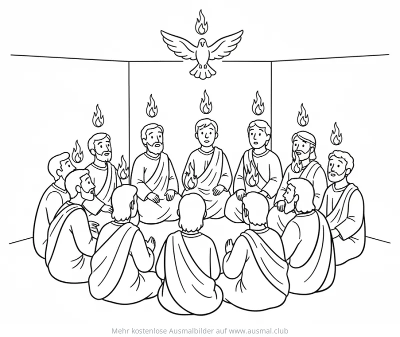 Apostel und Heiliger Geist Ausmalbild