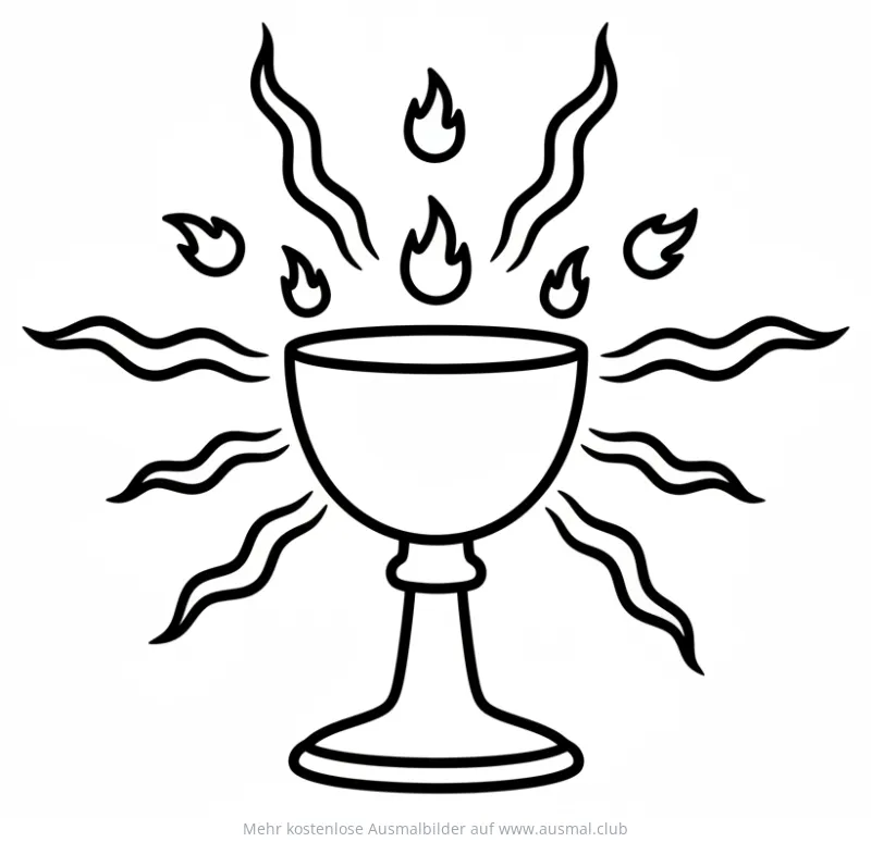 Kelch mit Flammen Ausmalbild Pfingsten