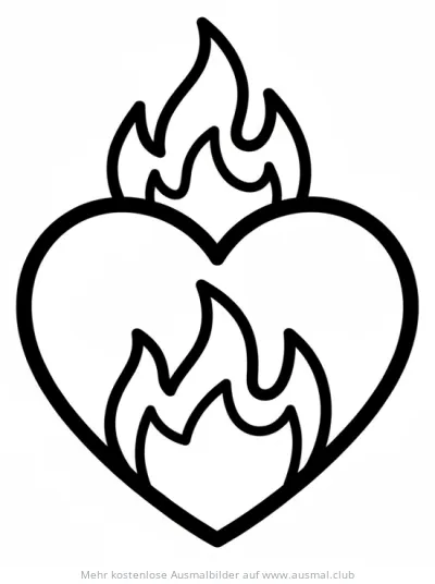 Brennendes Herz Ausmalbild Pfingsten