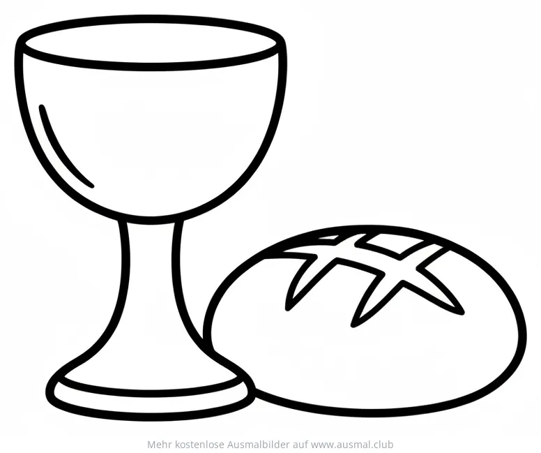 Kelch und Brot Ausmalbild zum Abendmahl