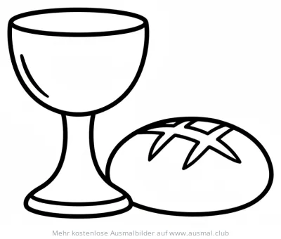 Kelch und Brot Ausmalbild zum Abendmahl