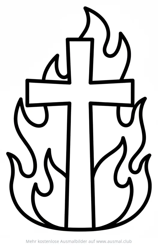 Feuerkreuz Ausmalbild