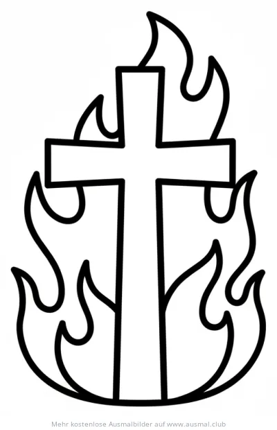 Feuerkreuz Ausmalbild