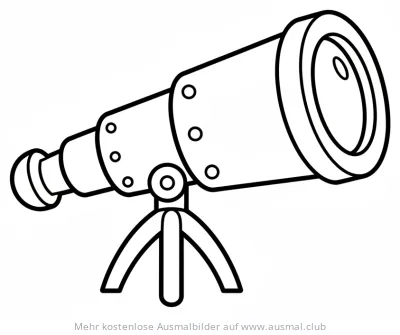 Fernrohr Ausmalbild auf Dreibein