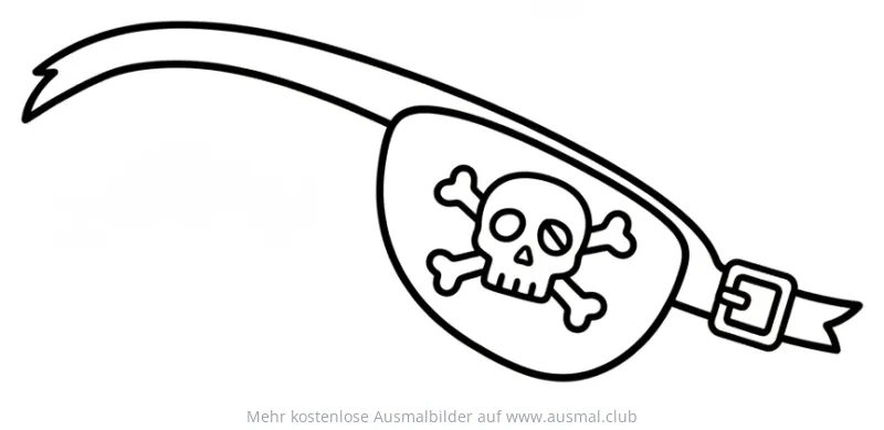 Augenklappe mit Totenkopf Ausmalbild