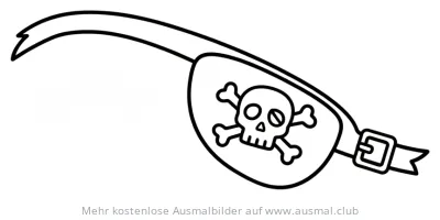 Augenklappe mit Totenkopf Ausmalbild