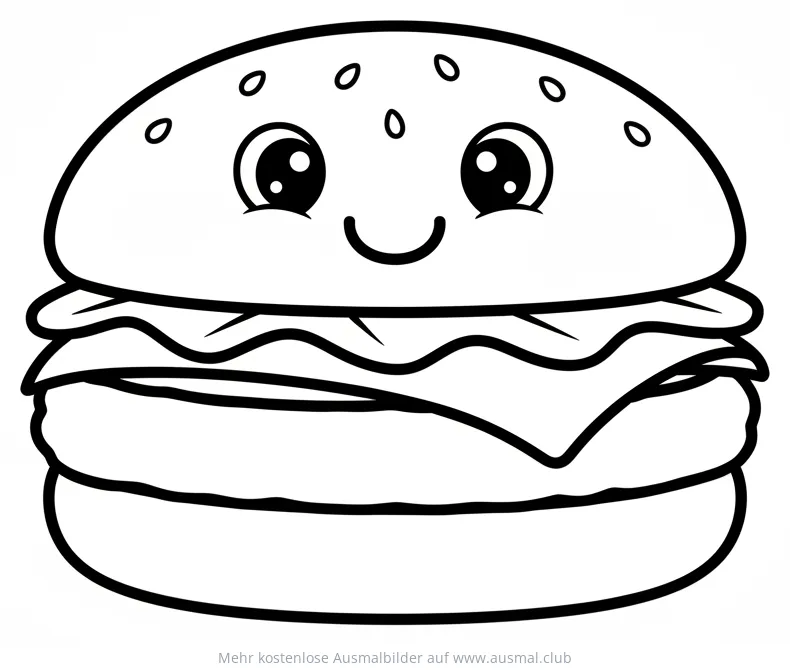 Freundlicher Hamburger Ausmalbild
