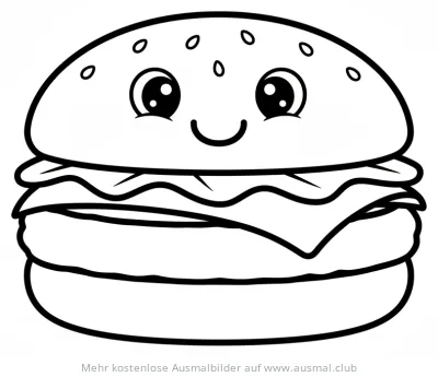 Freundlicher Hamburger Ausmalbild
