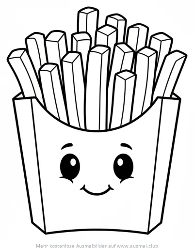 Freundliche Pommes Packung Ausmalbild