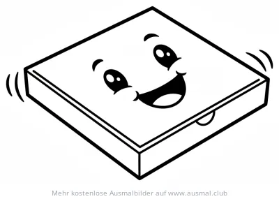 Freundlicher Pizzakarton Ausmalbild