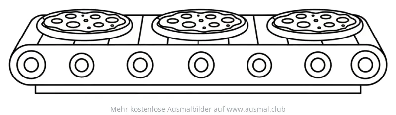 Pizza Förderband Ausmalbild