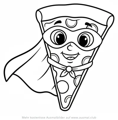 Pizza Held Ausmalbild