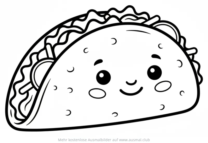 Freundlicher Taco Ausmalbild