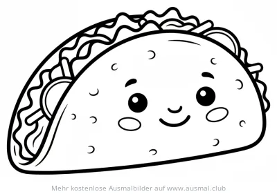 Freundlicher Taco Ausmalbild