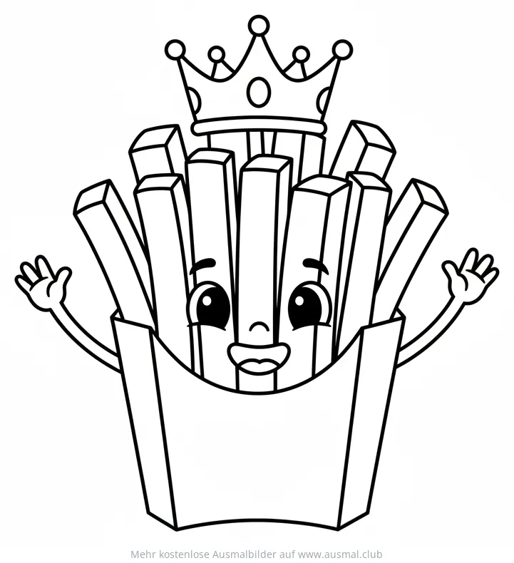Pommes König Ausmalbild