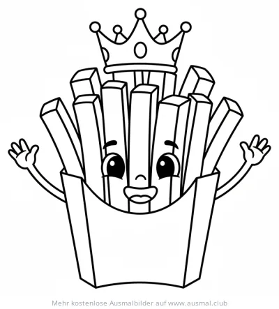 Pommes König Ausmalbild