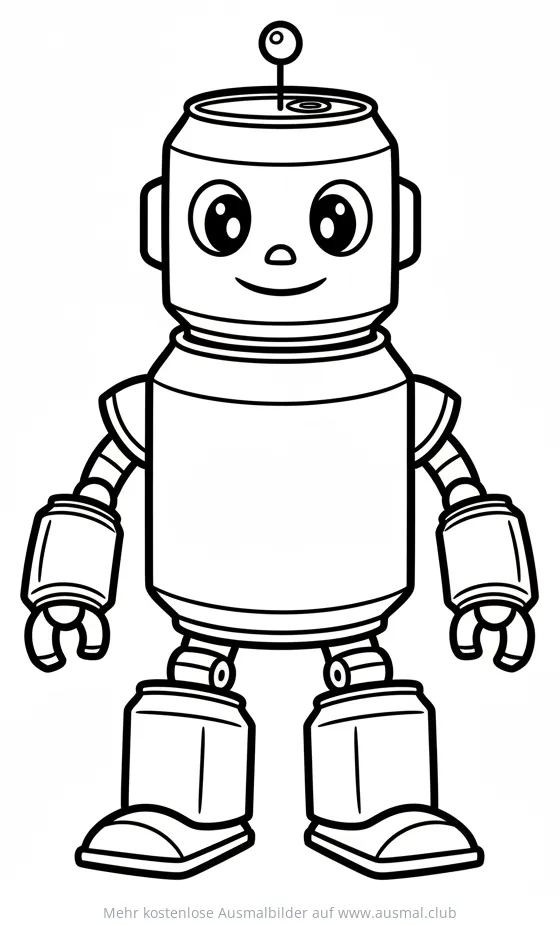 Cola Dosen Roboter Ausmalbild