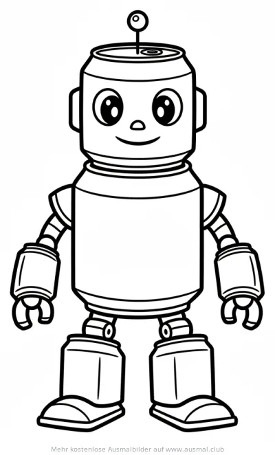 Cola Dosen Roboter Ausmalbild