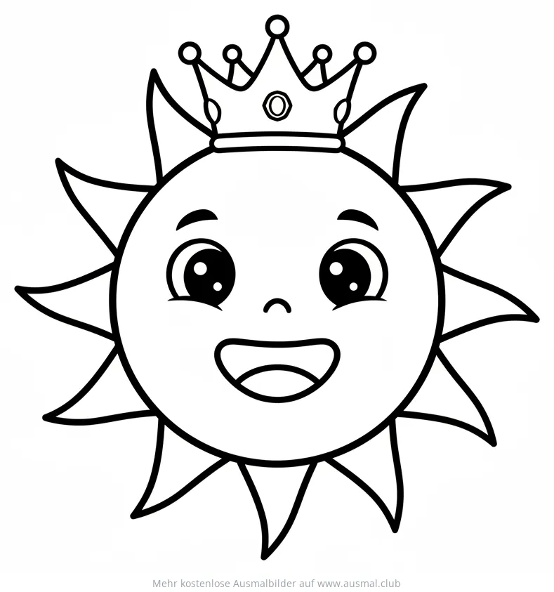 Sonne mit Krone Ausmalbild