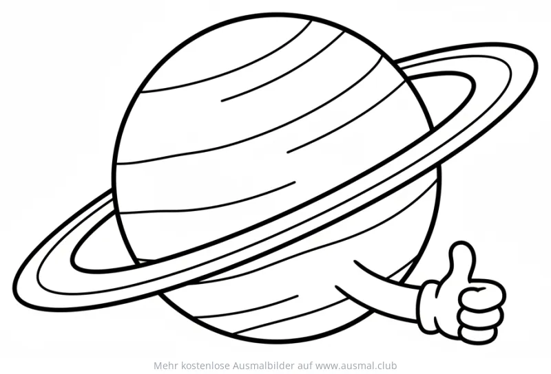 Uranus Ausmalbild mit Daumen hoch
