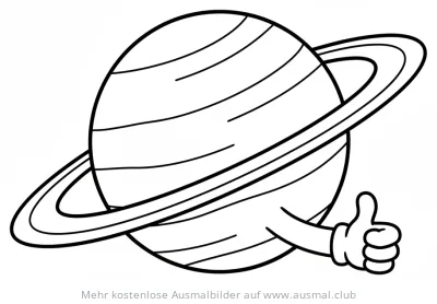 Uranus Ausmalbild mit Daumen hoch