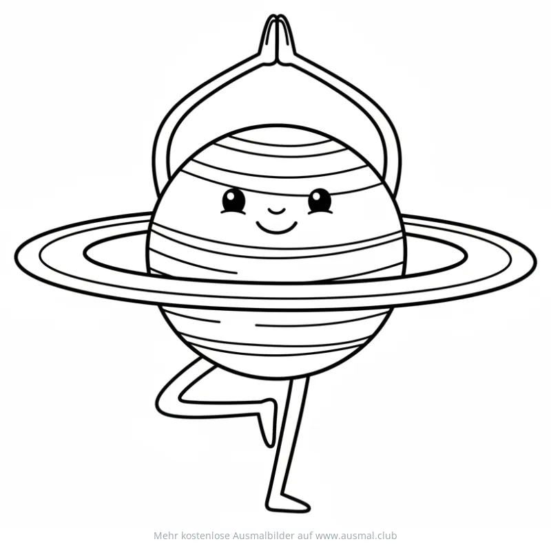 Uranus beim Yoga Ausmalbild