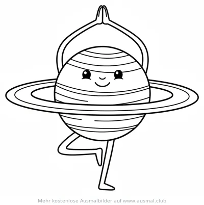 Uranus beim Yoga Ausmalbild