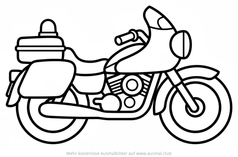 Polizeimotorrad Ausmalbild