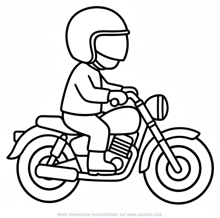 Polizist mit Helm auf Motorrad Ausmalbild