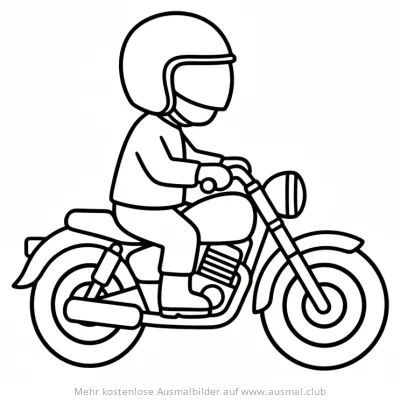 Polizist mit Helm auf Motorrad Ausmalbild
