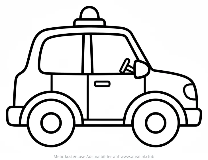 Polizei Auto mit Sirene Ausmalbild