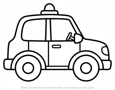 Polizei Auto mit Sirene Ausmalbild