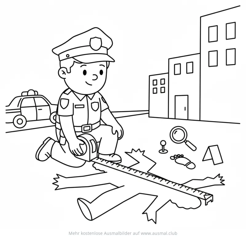 Polizei misst Tatort Ausmalbild