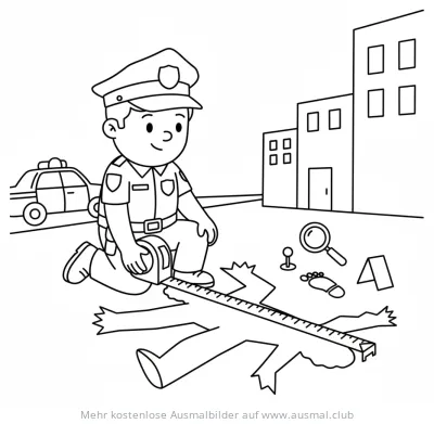 Polizei misst Tatort Ausmalbild
