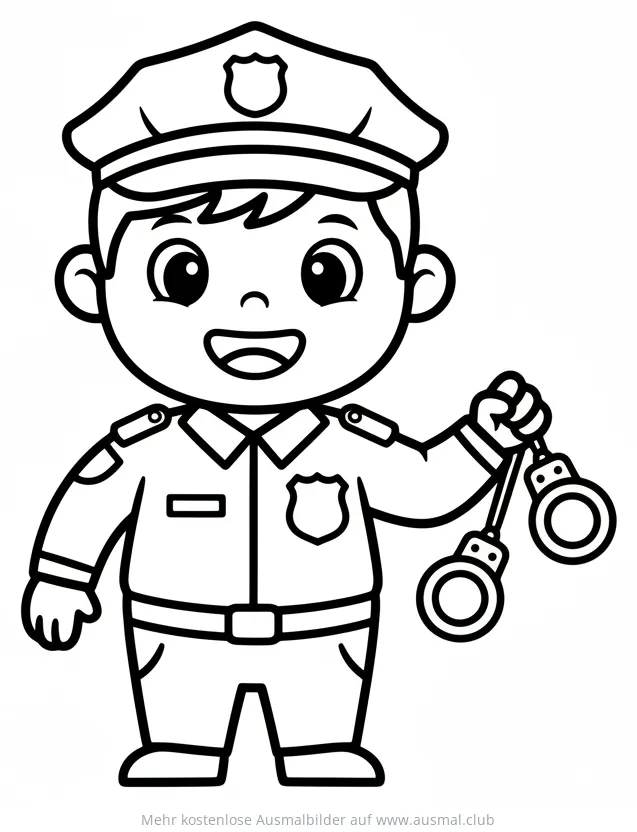 Polizist mit Handschellen Ausmalbild