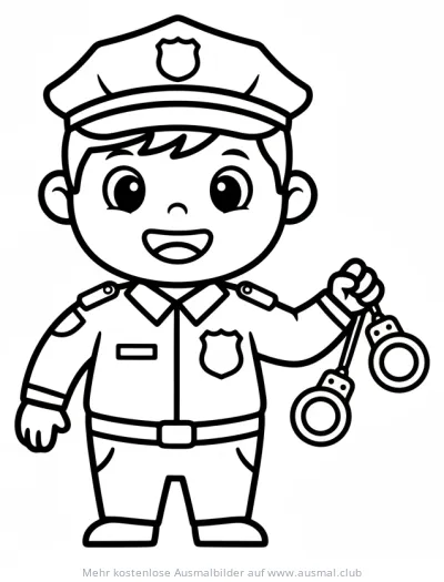 Polizist mit Handschellen Ausmalbild