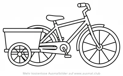 Fahrrad mit Anhänger Ausmalbild
