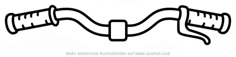 Fahrradlenker Ausmalbild mit Griffen und Bremshebel