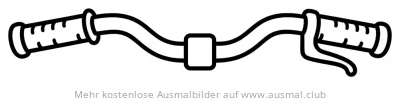 Fahrradlenker Ausmalbild mit Griffen und Bremshebel