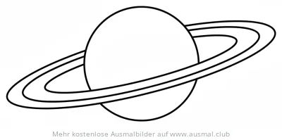 Saturn Ausmalbild mit Ringen