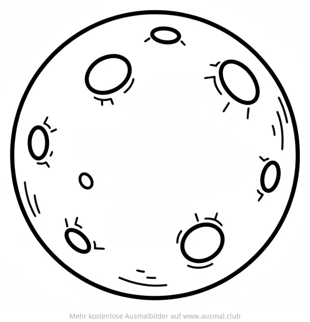 Mond mit Kratern Ausmalbild