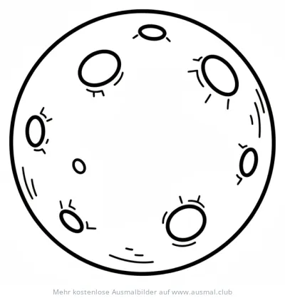 Mond mit Kratern Ausmalbild