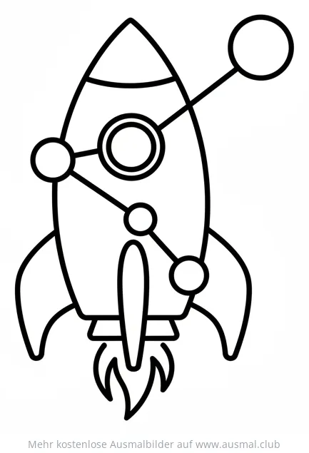 Rakete mit Sternbild Ausmalbild