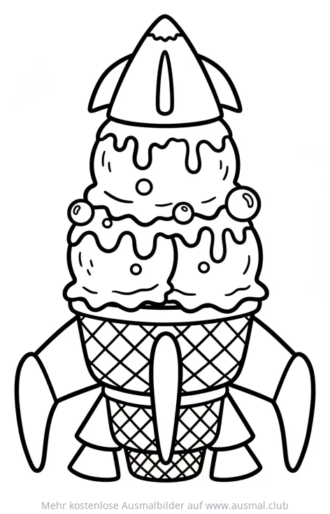 Eis Rakete Ausmalbild